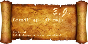 Bozsányi Jázmin névjegykártya